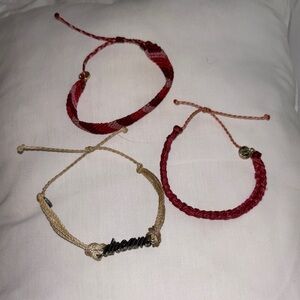 Dream Charm Pura Vida Bracelet Set - Red and Tan
